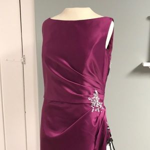 Mulberry Satin Formal Gown, Bridesmaid Dress